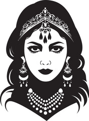 Opulent Occasion: Bride Icon Vector Celebratory Charm: Indian Wedding Woman