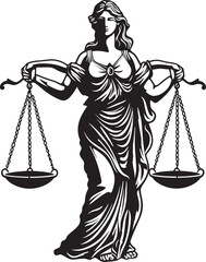 Scales Sovereignty: Justice Lady Icon Ethical Equity: Lady of Justice Logo