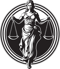 Judicial Grace: Justice Lady Vector Virtuous Vigilance: Iconic Justice Lady
