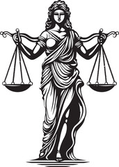 Ethical Equity: Lady of Justice Logo Judicial Grace: Justice Lady Vector