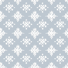 Seamless white pattern on grey background.
