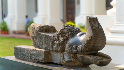 Ancient Sculptures inside the Indian Museum located at Kolkata, West Bengal - obrazy, fototapety, plakaty