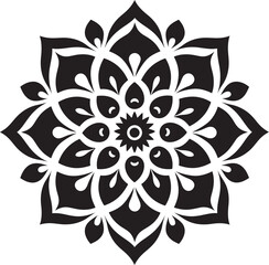 Tranquil Tondo: Iconic Mandala Emblem Harmony Halo: Mandala Logo Vector