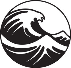Tranquil Tide Minimalist Wave Iconic Emblem Ebb and Flow Water Wave Logo Vector
