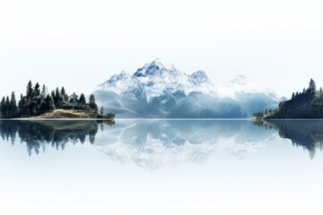 Obraz premium Peak Reflections Serene Lake in Captivating Mountain Art