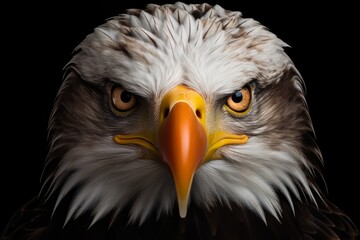 Obraz premium The Intense Gaze of a Majestic Eagle, Piercing through the Darkness
