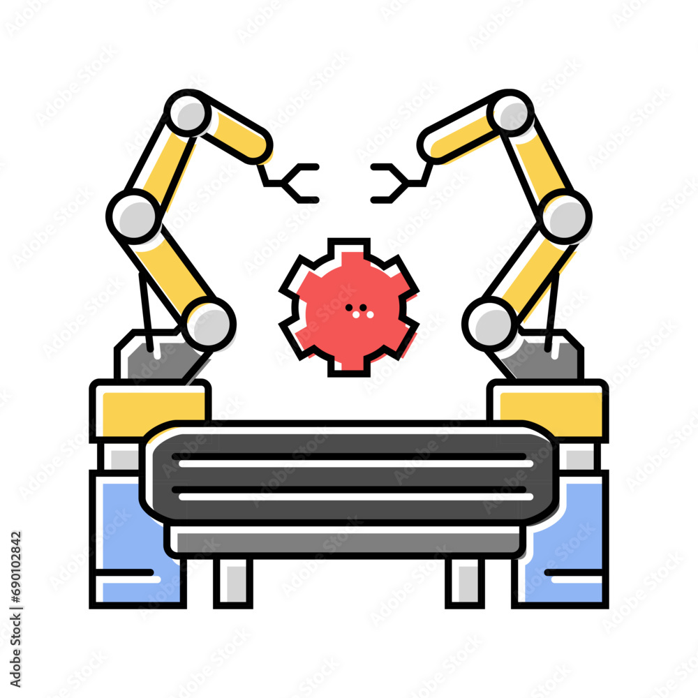 Poster industrial automation mechanical engineer color icon vector. industrial automation mechanical engine