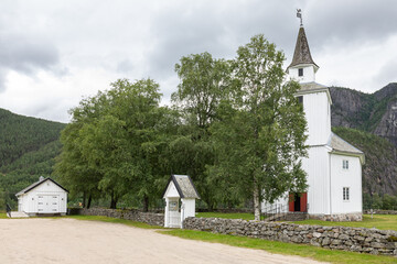 Fototapeta na wymiar Hylestad church in Rysstad Norway