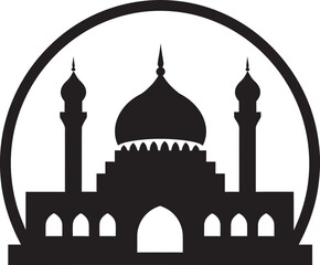 Minaret Majesty Mosque Logo Vector Mosque of Tranquility Emblematic Design