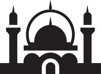 Spiritual Haven Mosque Icon Vector Serene Sanctuary Mosque Logo Design
