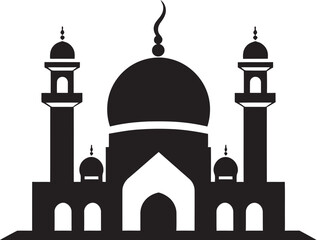 Sacred Symmetry Emblematic Mosque Icon Spiritual Refuge Mosque Logo Vector