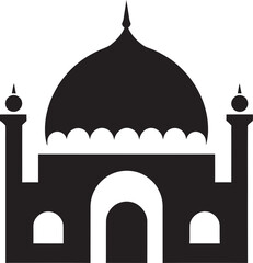 Mosque of Tranquility Emblematic Design Faithful Edifice Mosque Logo Icon