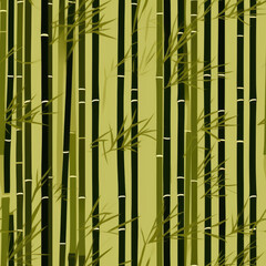 bamboo wallpaper illustration in green and black