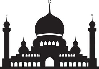 Faithful Edifice Iconic Emblematic Design Crescent Crest Mosque Icon Design