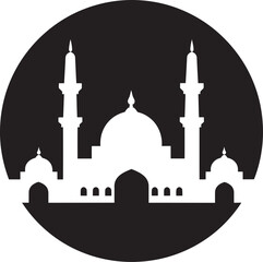 Ethereal Enclave Mosque Icon Emblem Sacred Skylines Emblematic Mosque Logo