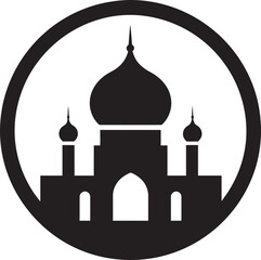 Sublime Symmetry Mosque Icon Design Celestial Center Emblematic Mosque Vector