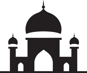 Sacred Silhouette Mosque Icon Emblem Reverent Rise Mosque Emblematic Design