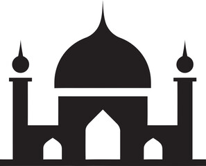 Heavenly Hues Emblematic Mosque Icon Faithful Foundations Mosque Logo Vector