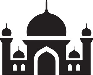 Divine Design Iconic Mosque Vector Heavenly Hues Emblematic Mosque Icon