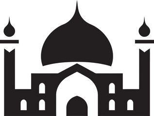 Reverent Rise Mosque Emblematic Design Divine Dimensions Iconic Mosque Vector