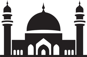 Sacred Silhouette Mosque Icon Emblem Reverent Rise Mosque Emblematic Design
