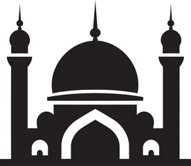 Heavenly Horizon Emblematic Mosque Icon Faithful Framework Mosque Logo Vector