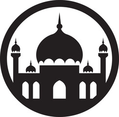 Sanctified Structure Mosque Icon Vector Divine Domain Emblematic Mosque Icon