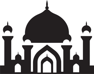 Sacred Silence Mosque Iconic Emblem Ethereal Echo Emblematic Mosque Logo
