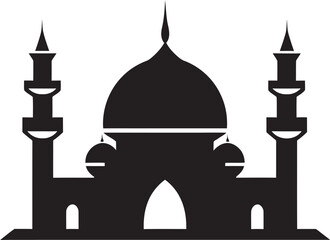Tranquil Towers Mosque Icon Vector Serene Structure Emblematic Mosque Icon