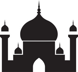 Heavenly Haven Iconic Mosque Vector Serene Structure Emblematic Mosque Icon