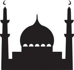 Ethereal Echo Emblematic Mosque Logo Heavenly Haven Iconic Mosque Vector