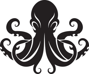 Inky Elegance Octopus Iconic Emblem Kraken Creations Octopus Logo Vector