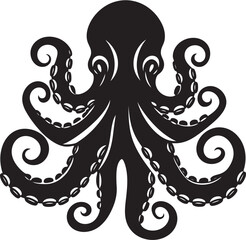 Inky Impressions Emblematic Octopus Icon Mystical Mantle Logo Vector Icon