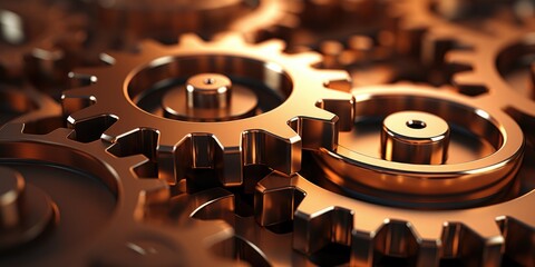 A close up of a group of gears. Generative AI.