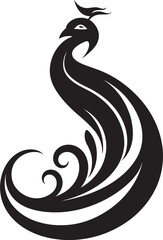 Fototapeta premium Ornate Odyssey Peacock Logo Design Radiant Regalia Peacock Emblematic Icon