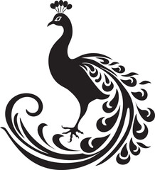 Radiant Regalia Peacock Emblematic Icon Colorful Crest Logo Vector Icon