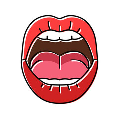 Fototapeta premium open sexy mouth female color icon vector. open sexy mouth female sign. isolated symbol illustration