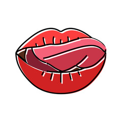 tongue sexy mouth female color icon vector. tongue sexy mouth female sign. isolated symbol illustration