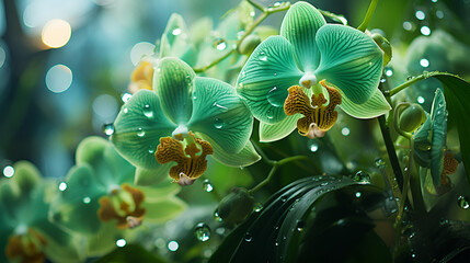 water drops on a leaf, Moth orchids
Plant, green orchids beautiful flower
