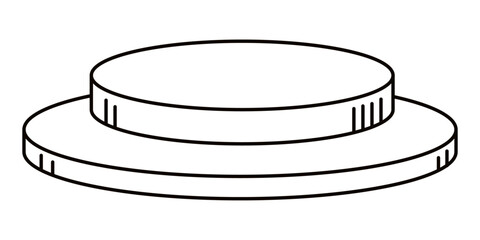 black outline podium. vector illustration