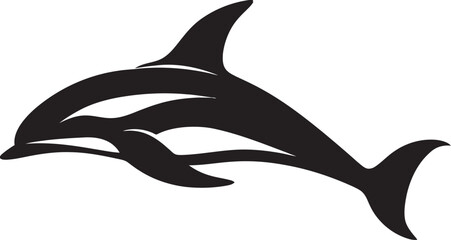 Fototapeta premium Wave Whisperer Iconic Whale Vector Seafaring Serenity Whale Logo Design
