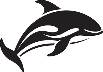 Oceanic Opus Emblematic Whale Icon Assured Ass: Donkey Logo Vector Icon