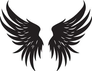 Angelic Aura: Wings Logo Vector Graceful Guardian: Angelic Icon
