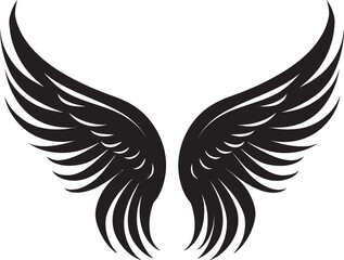 Celestial Feathers: Logo of Angel Wings Seraphic Soar: Angel Wings Icon Vector