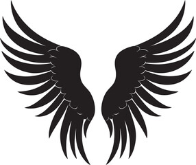 Cherubic Charm: Wings Icon Design Celestial Feathers: Logo of Angel Wings