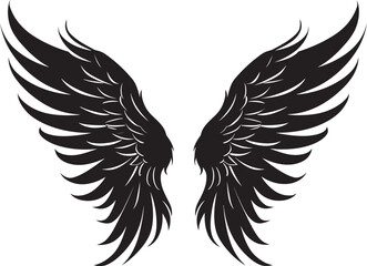 Angelic Aura: Wings Logo Vector Graceful Guardian: Angelic Icon