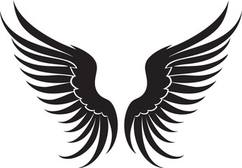 Seraphic Soar: Angel Wings Icon Vector Divine Radiance: Iconic Wings Emblem