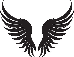 Cherubic Charm: Logo Vector Wings Celestial Feathers: Angel Wings Emblem