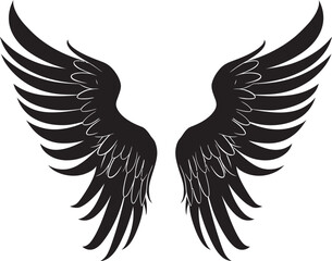 Serene Seraph: Iconic Angel Emblem Angelic Aura: Wings Logo Vector