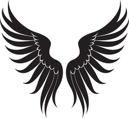 Celestial Feathers: Logo of Angel Wings Seraphic Soar: Angel Wings Icon Vector